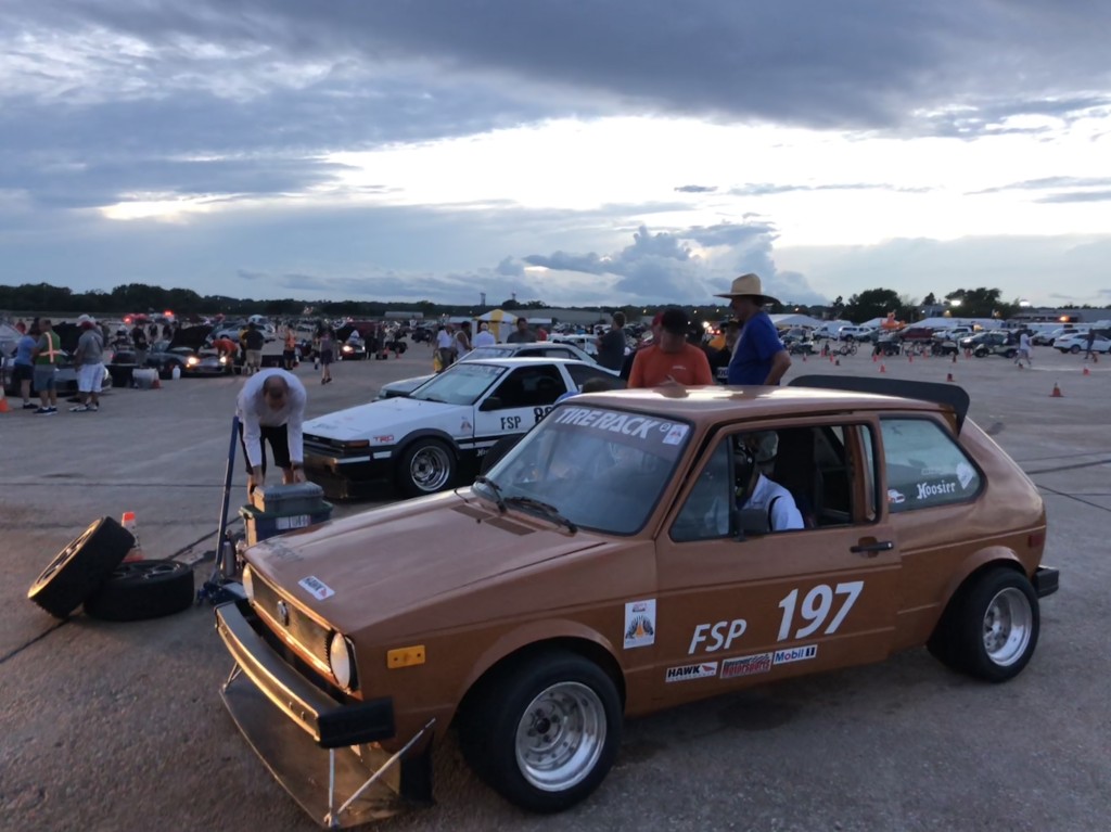 Randy Pobst in the 1977 VW rabbit at SCCA Solo Nationals Autocross